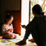 Mother and Daughter Bonding in Indoor Light